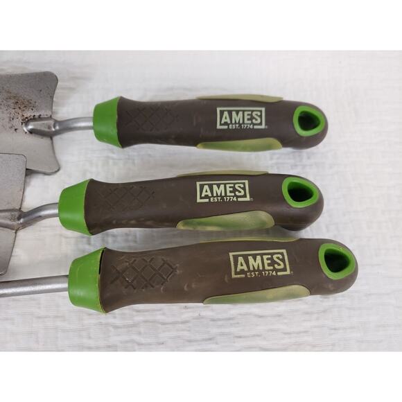 (O4) AMES Ergo Gel Grip Garden Tool Set with Hand Trowel Transplanter Weeder - Picture 2 of 7